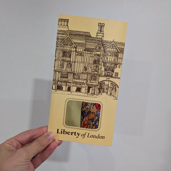 Like New in Package Liberty of London Floral Silk Scarf Olive Green Red Blue - Picture 1 of 4